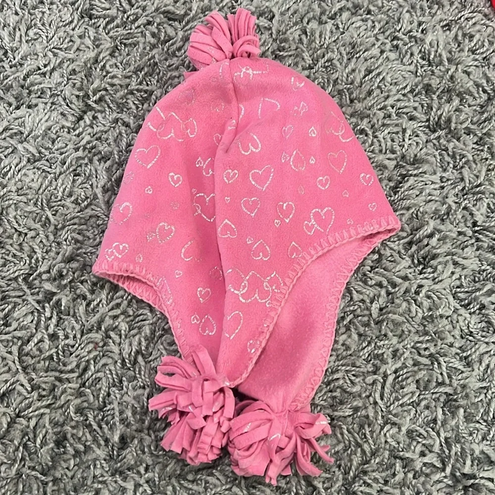 New pink girls scarf, beanie and gloves